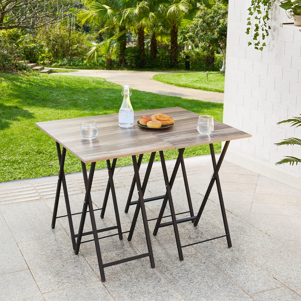Folding TV Dinner Tables with Stand, Set of 4 for Small Spaces B1477