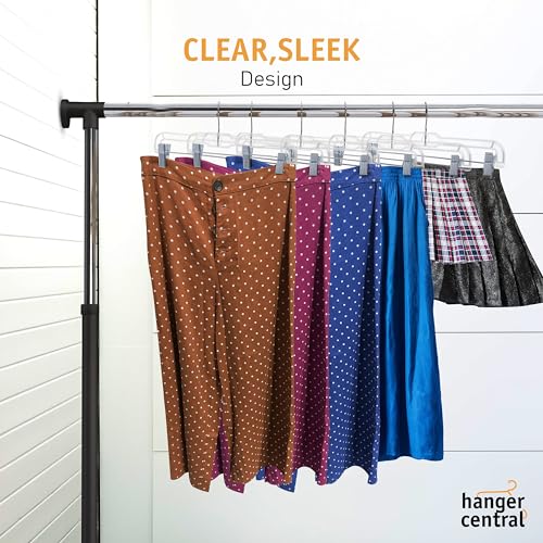 Clear Skirt Hangers with Adjustable Clips, 12 Pack, 14 Inch E18073