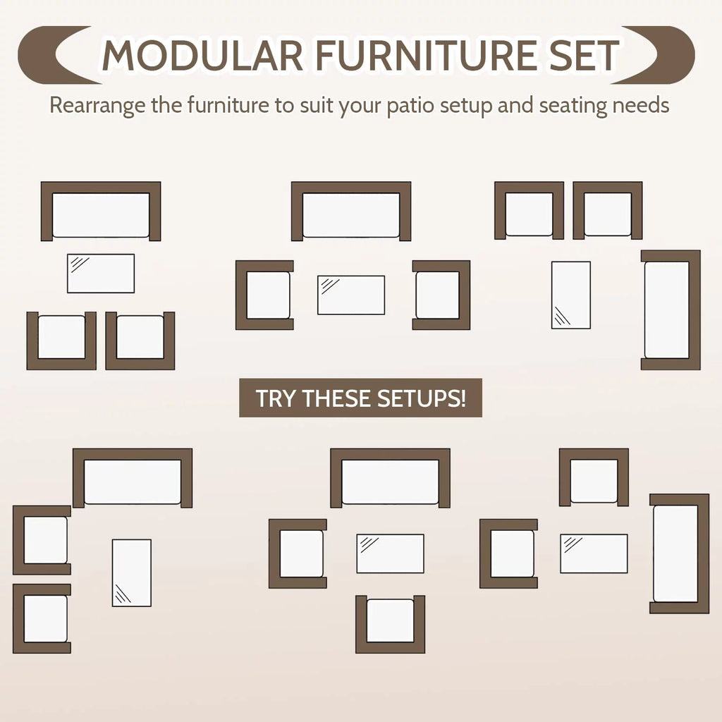 Outdoor Rattan Patio Furniture Set 4 Pieces W212
