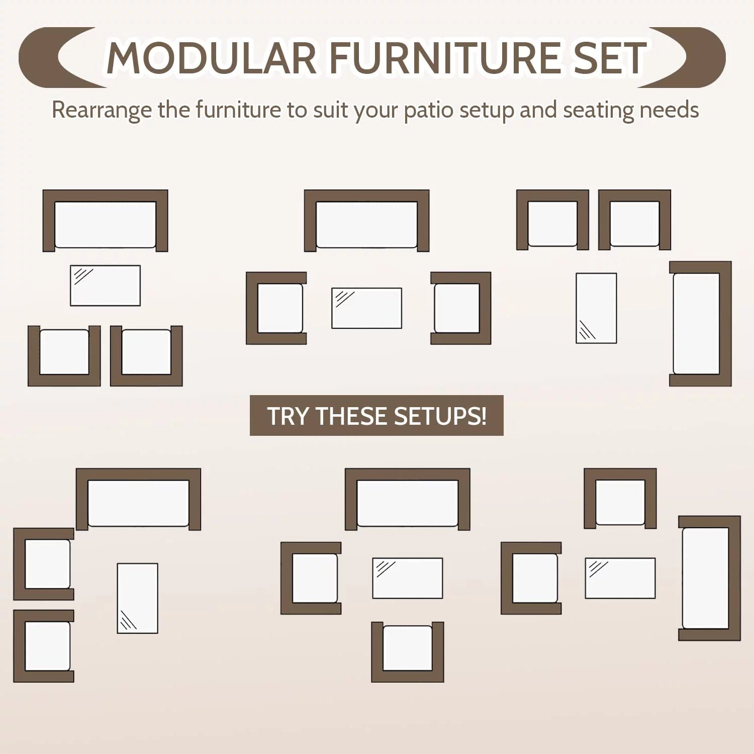 Outdoor Rattan Patio Furniture Set 4 Pieces W212