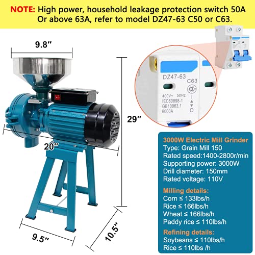 Electric Grain Grinder for Corn, Wheat, Rice and Coffee H521