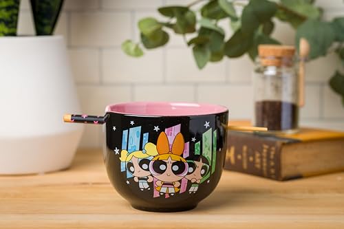 Ceramic Ramen Noodle Rice Bowl with Chopsticks, Microwave Safe, 20 Ounces A119