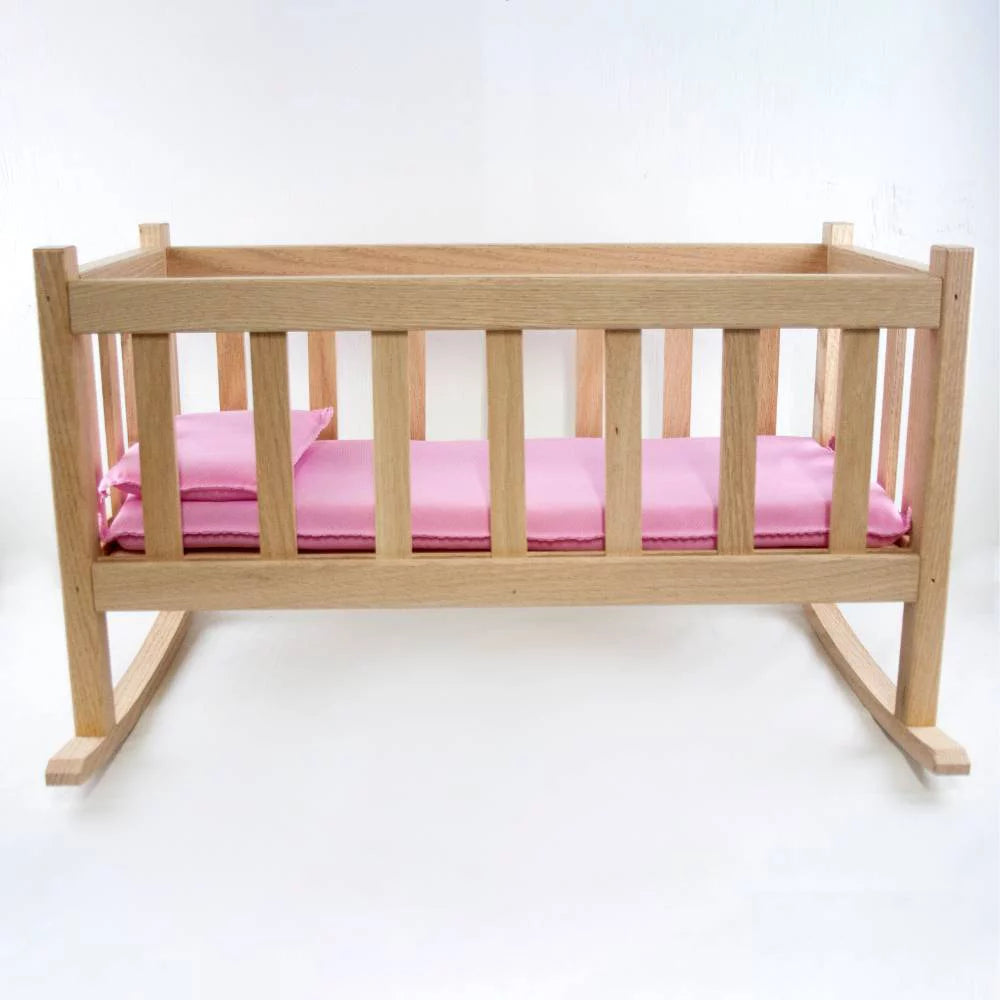 Oak Child Doll Rocking Cradle Toy 22 inch X3744