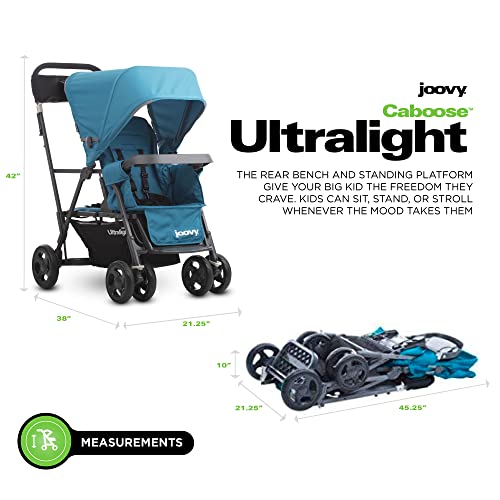 Sit and Stand Double Stroller with Rear Bench and Standing Platform L494