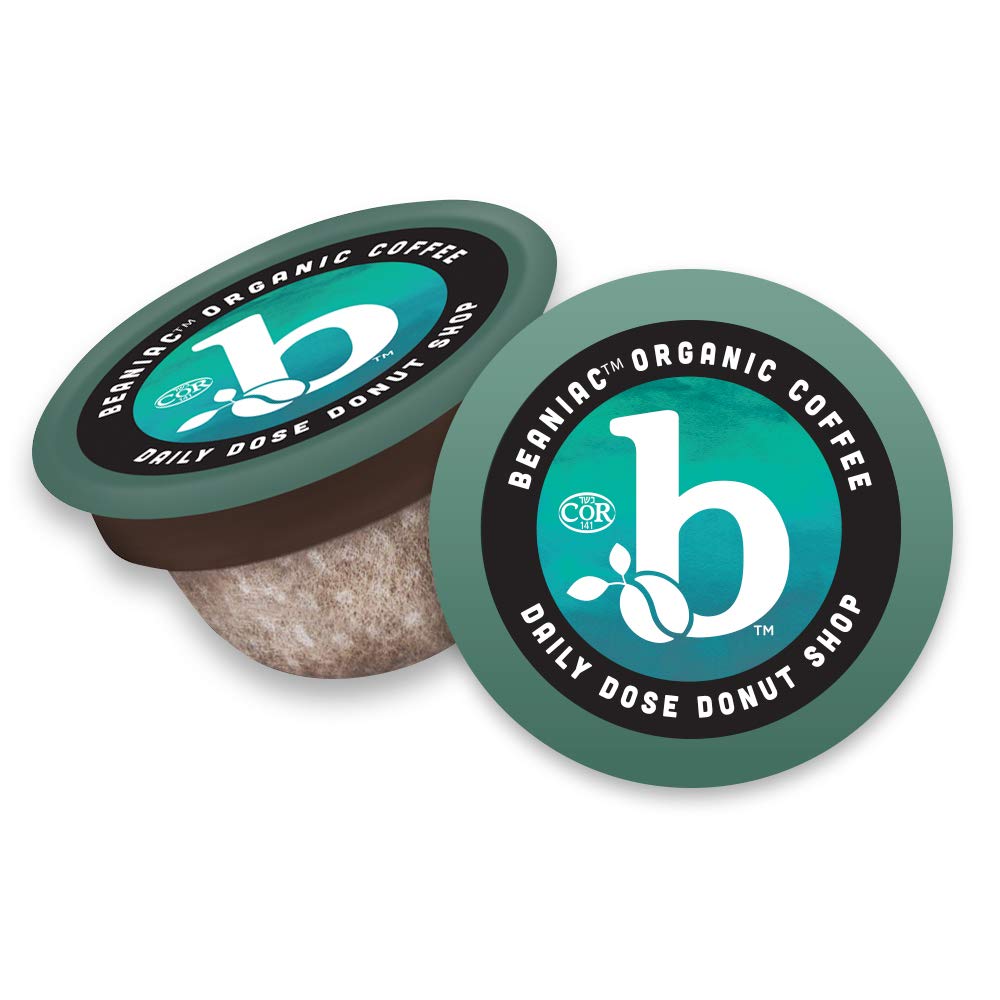 Organic Daily Dose Donut Shop Light Roast Single Serve Compostable Coffee Pods, 30 Count B111