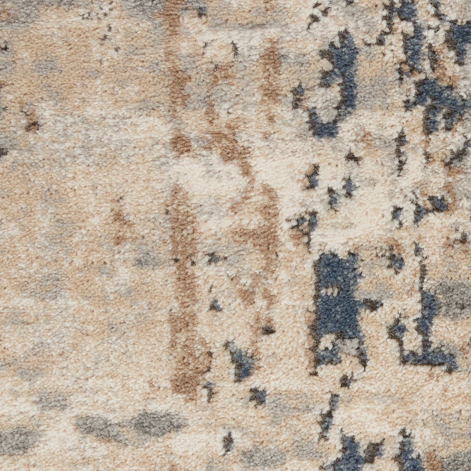 Abstract Distressed Beige/Grey Area Rug 10' x 14' O5213