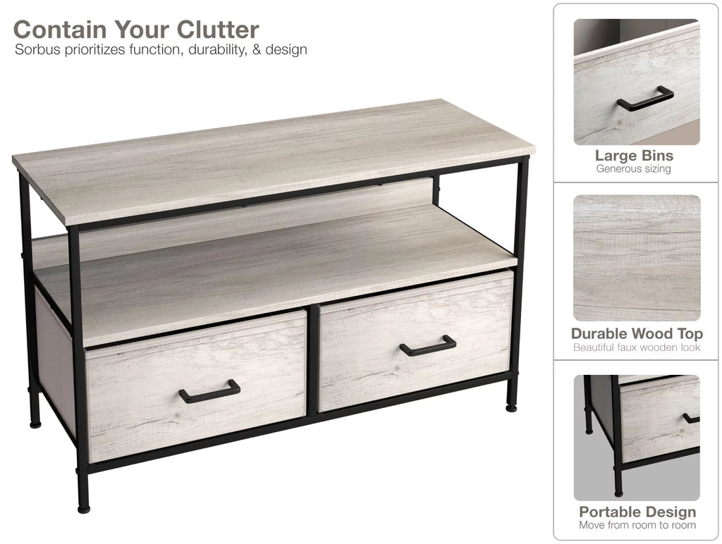 TV Stand Dresser with 2 Drawers and Storage I408643