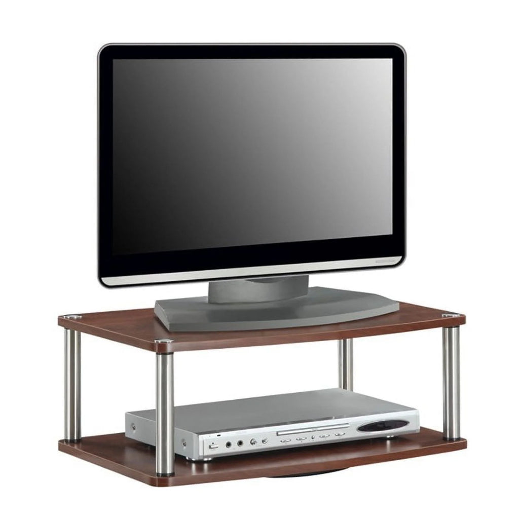 Mid-Century Two Tier TV Stand with Swivel C2656