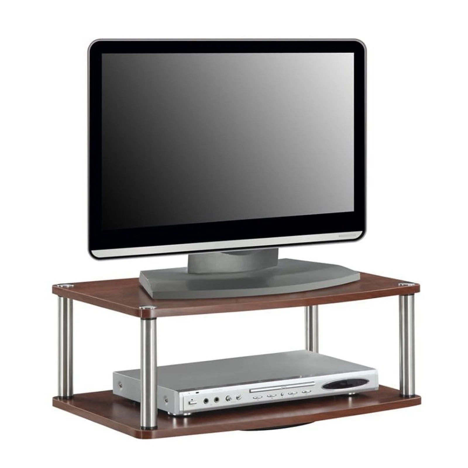 Mid-Century Two Tier TV Stand with Swivel C2656