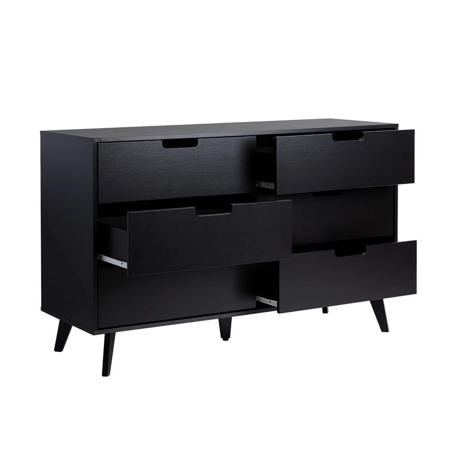 6 Drawer Wood Dresser with Cut Out Handles D6512