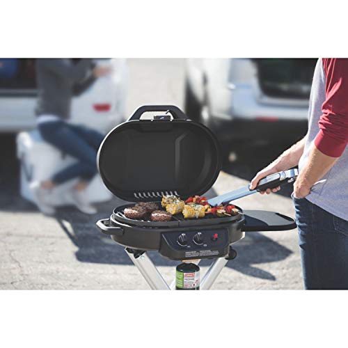 Portable Stand-Up Propane Grill with Push-Button Starter, Folding Legs & Wheels K8833