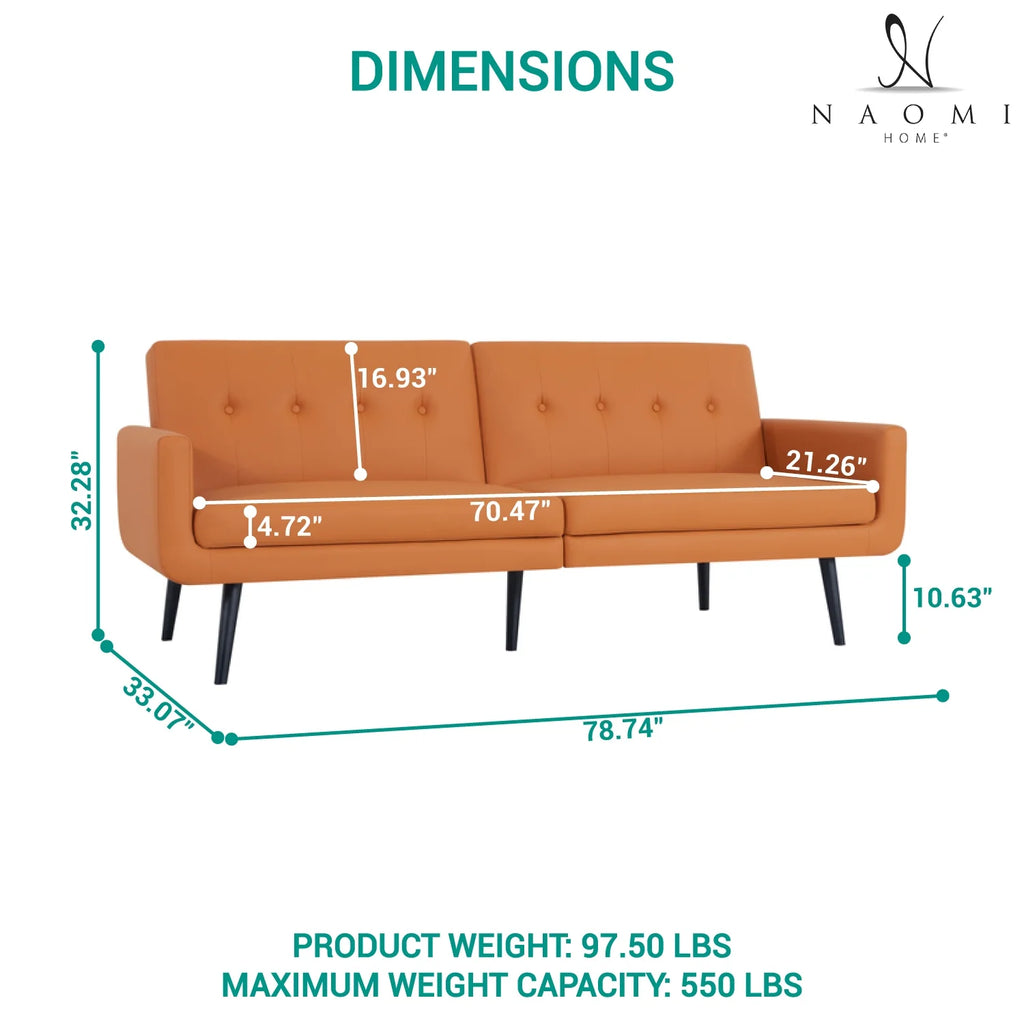 Mid Century Futon Sofa Bed I34664