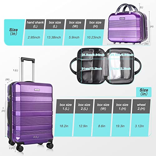 28" Expandable Luggage, Lightweight Hard Case with TSA Lock J2517