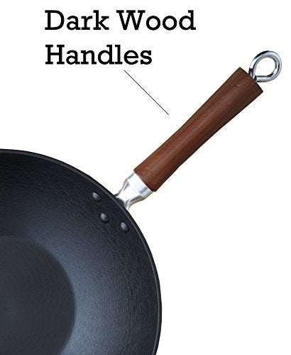 Cast Iron Wok with Wood Handles 14-Inch X1322