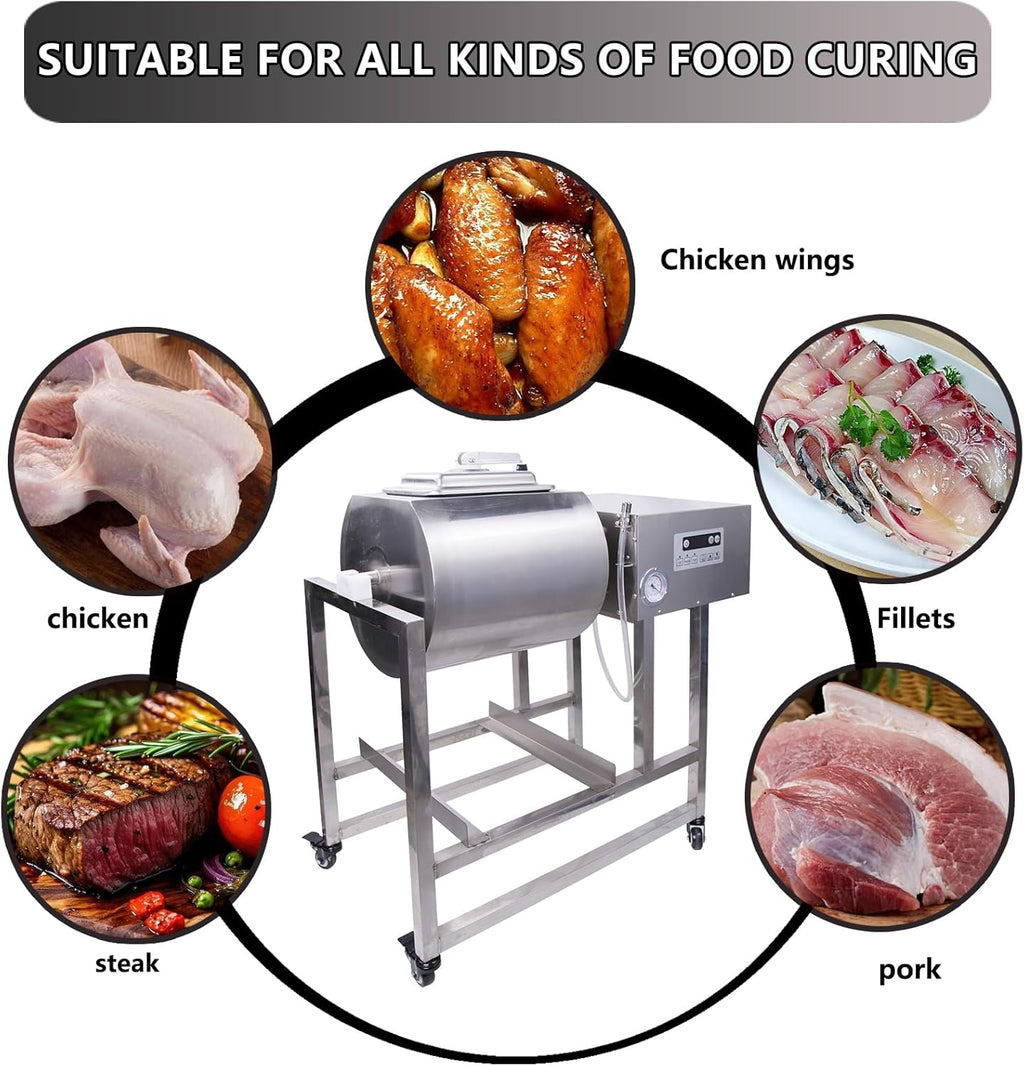Meat Tumbler 90lb Vacuum Curing Machine for Jerky, Sausage & Bacon R16103