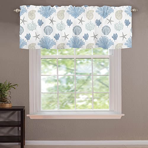 Sage Green Leaf Kitchen Curtain Valance for Windows, Farmhouse Short Topper, 54x18 Inch X416