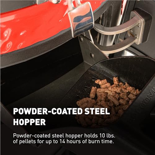 18-inch Ceramic Wood Pellet Grill and Smoker with Cart and Side Shelves T795
