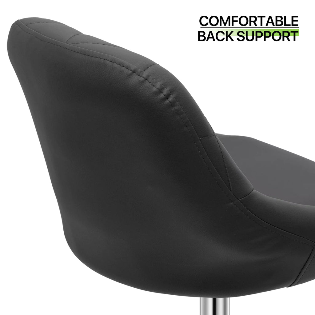 Set of 2 Faux Leather Adjustable Swivel Bar Stools with Backrest P16952
