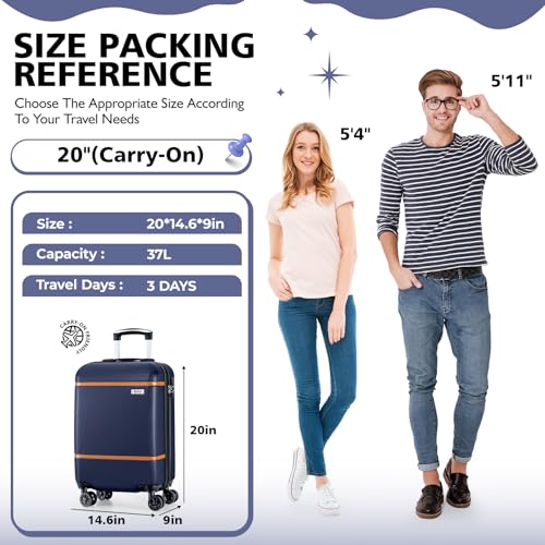 Luggage ABS+PC Hardside Lightweight Suitcase with Spinner Wheels TSA Lock, 28-Inch E5411