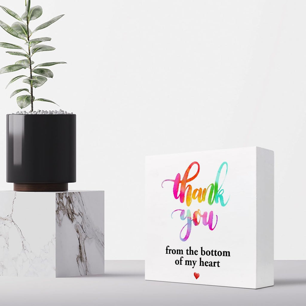 Thank You Wood Box Sign Desk Decor P3338