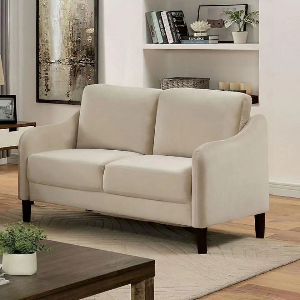 Beige Flannelette Living Room Set 3pcs Y94032
