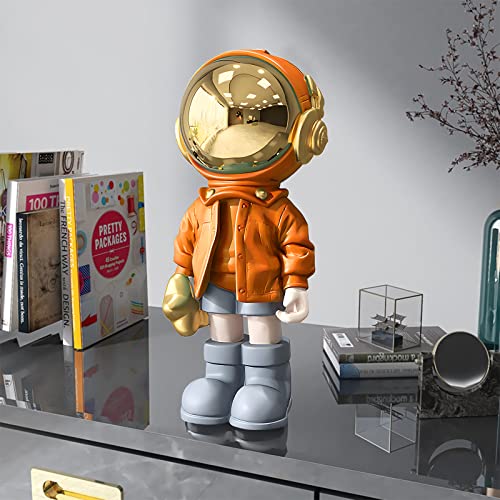 Small Astronaut Statue Mini Spaceman Sculpture Blue Figurine Desk Decor C6683