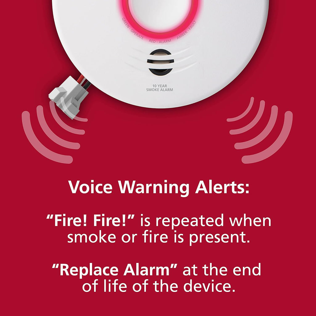 Smart Smoke Detector, WiFi, Hardwired with Battery Backup, 2 Pack T4340