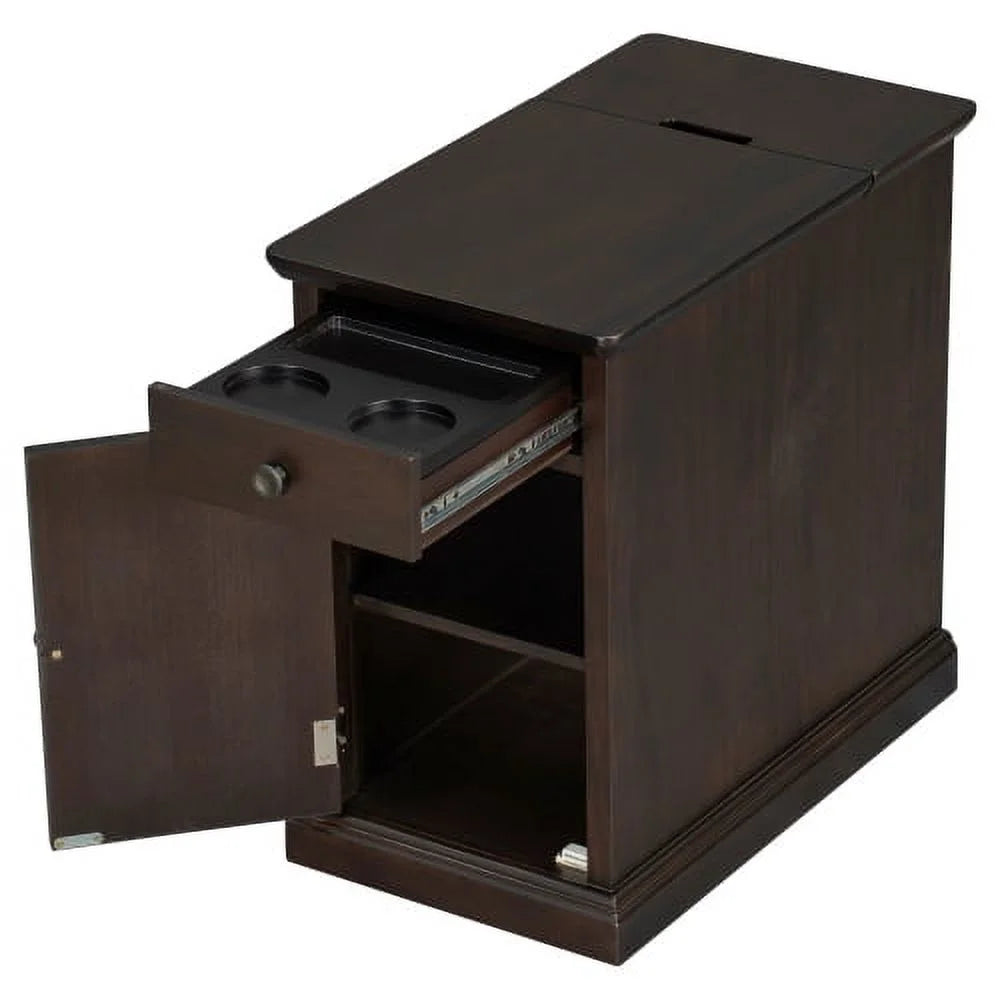 Vintage End Table with USB Ports and Drawer A90728