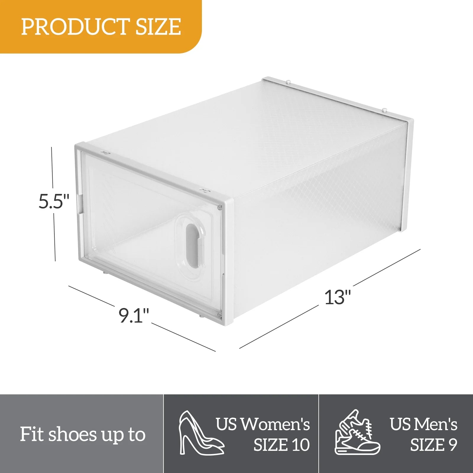 12 Pack Multipurpose Shoe Storage Boxes with Clear Lid, Foldable Stackable Organizer M249