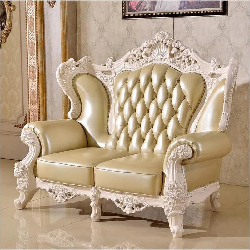 Antique European Leather Living Room Sofa Set A758321