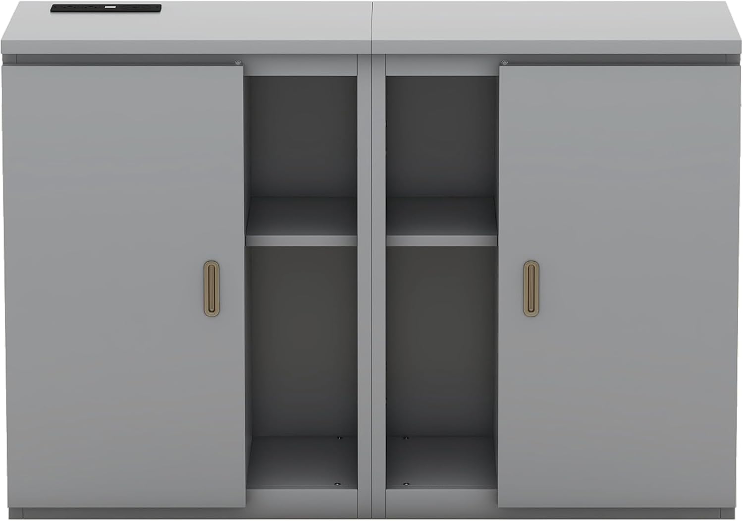 Queen Size Murphy Bed with Shelves, Cabinets and USB Ports S875414