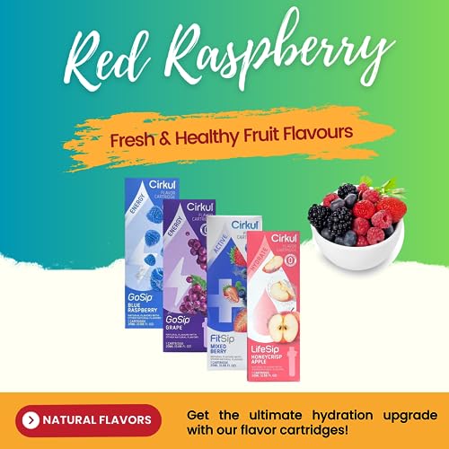 Water Bottle Flavor Cartridges Refills Kit, Pack of 4, Mixed Berry J524545