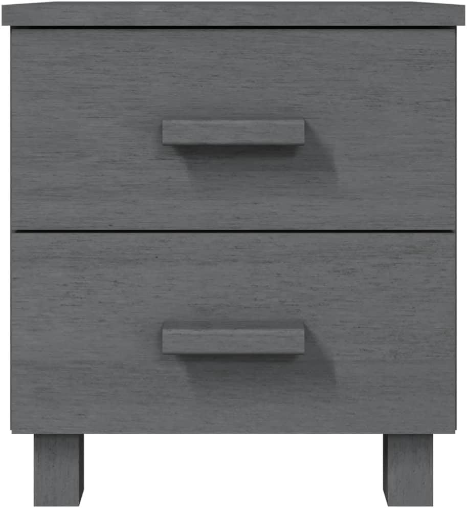 Solid Wood Bedside Cabinets - Dark Gray, 2-Piece Set N538915