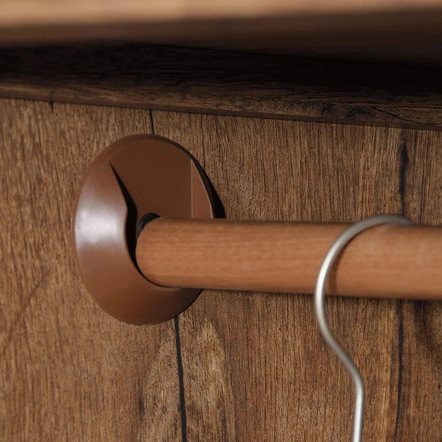 Rustic Oak Wardrobe with Drawer and Garment Rod F84333
