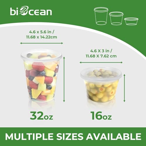 16 oz Reusable Deli Containers with Lids, Airtight Freezer Food Storage, 50 Set L573898