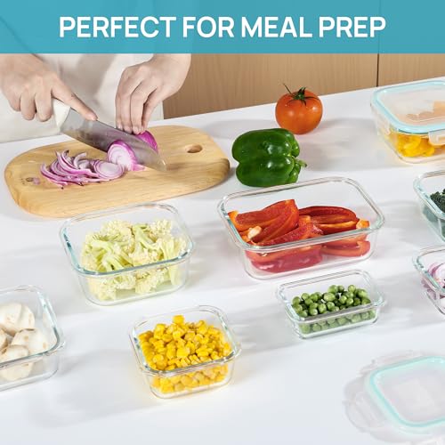 15 Pack Glass Food Storage Containers with Airtight Lids, Meal Prep, BPA Free E475471