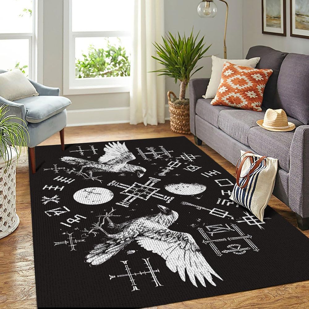 Scandinavian Mythology Symbol Carpet for Living Room, Bedroom, Home Office E165