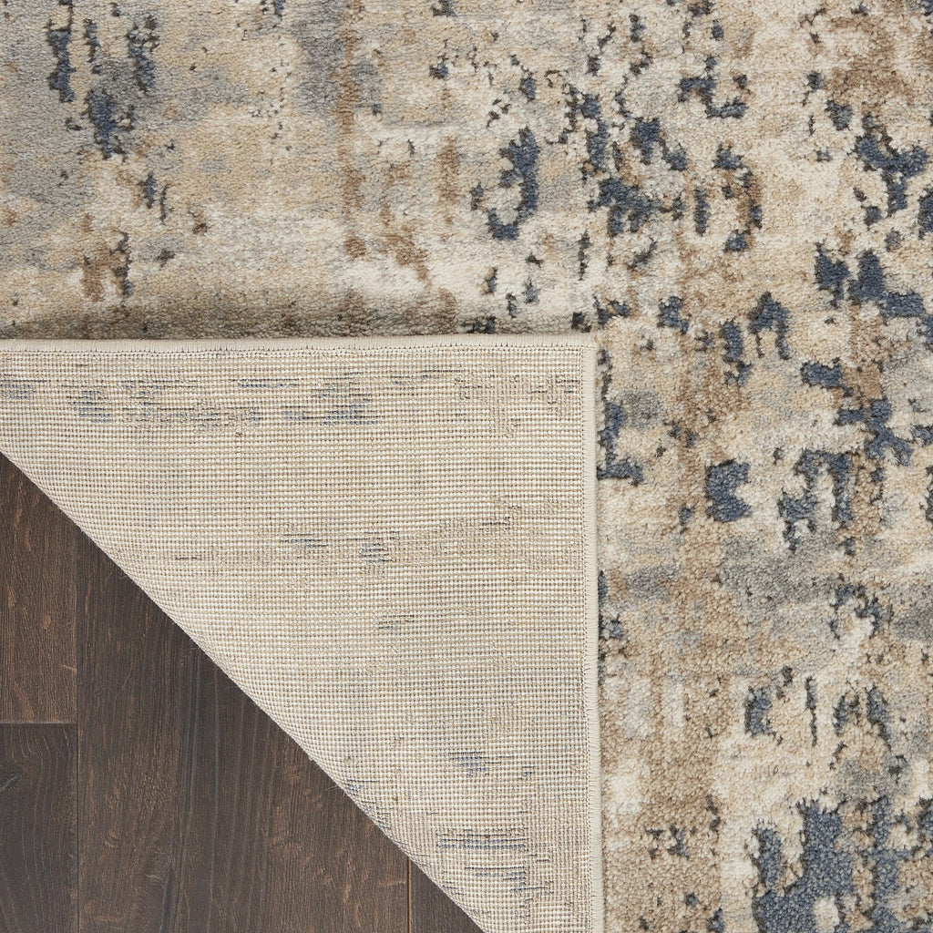 Abstract Distressed Beige/Grey Area Rug 10' x 14' O5213