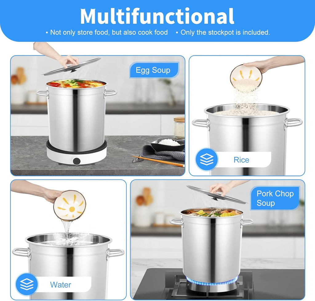 30 Quart Stainless Steel Stockpot with Lid A922720