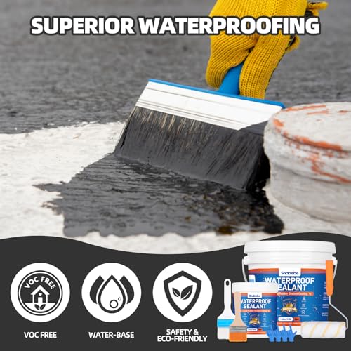 Waterproof Sealant 32oz Black, Liquid Rubber Coating for Roofs Walls F552