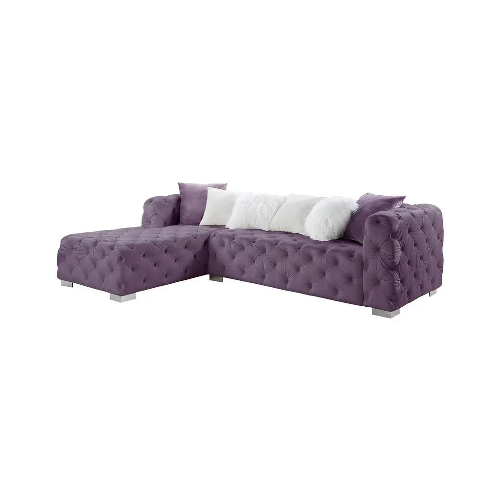 Purple Velvet Sectional Sofa E131