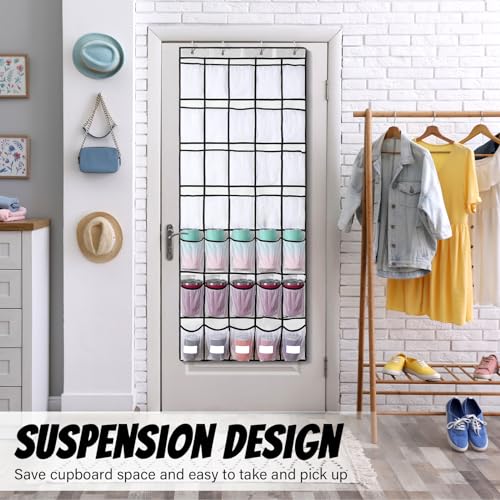 Over the Door Water Bottle Organizer with Elastic Strap Mesh Bag D721421