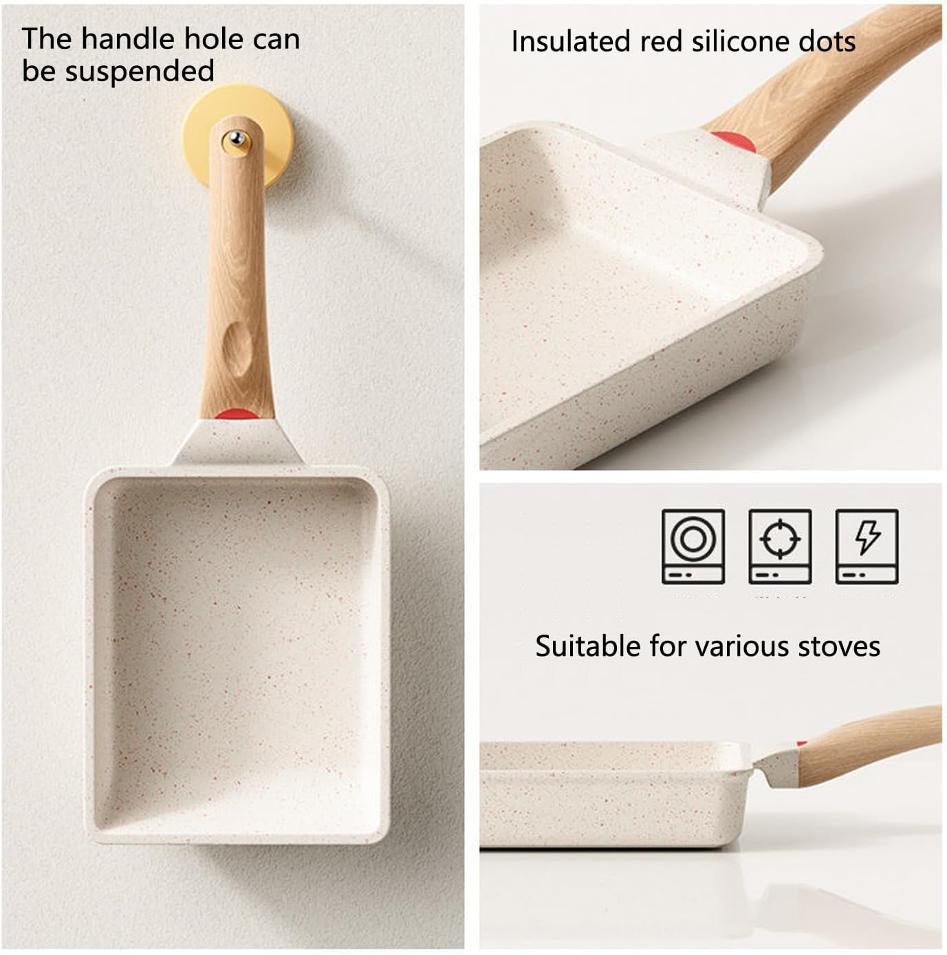 Non Stick Rectangle Tamagoyaki Egg Pan 6x7 Inch C347