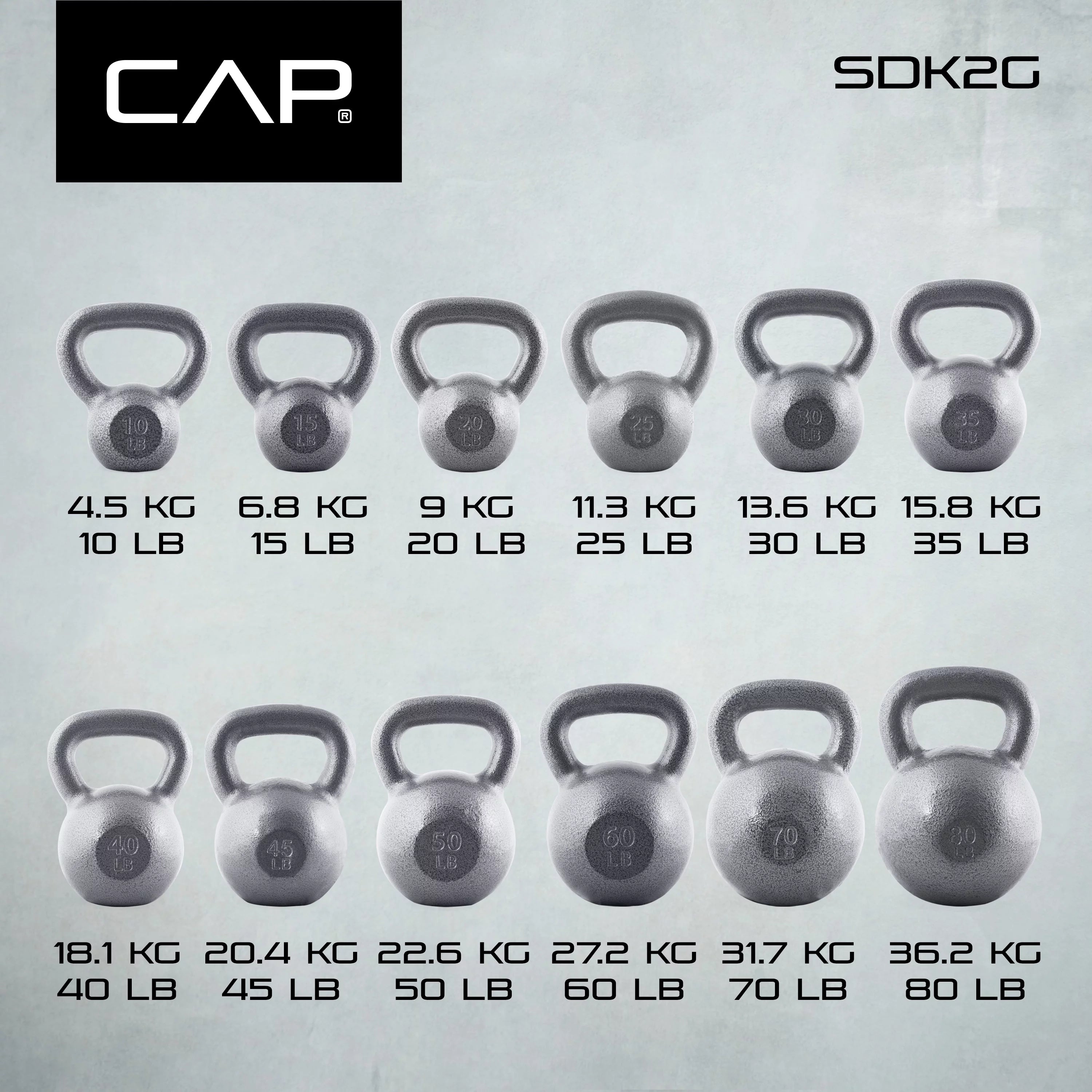 Cast Iron Kettlebell, 35 Pounds Z432303
