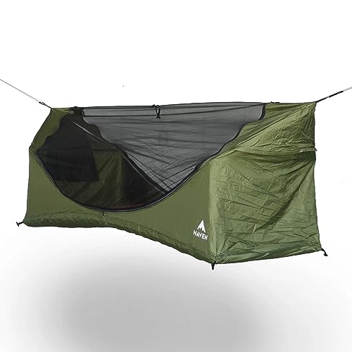 Lay Flat Hammock Tent with Mosquito Net, Insulated Pad and Rainfly D732