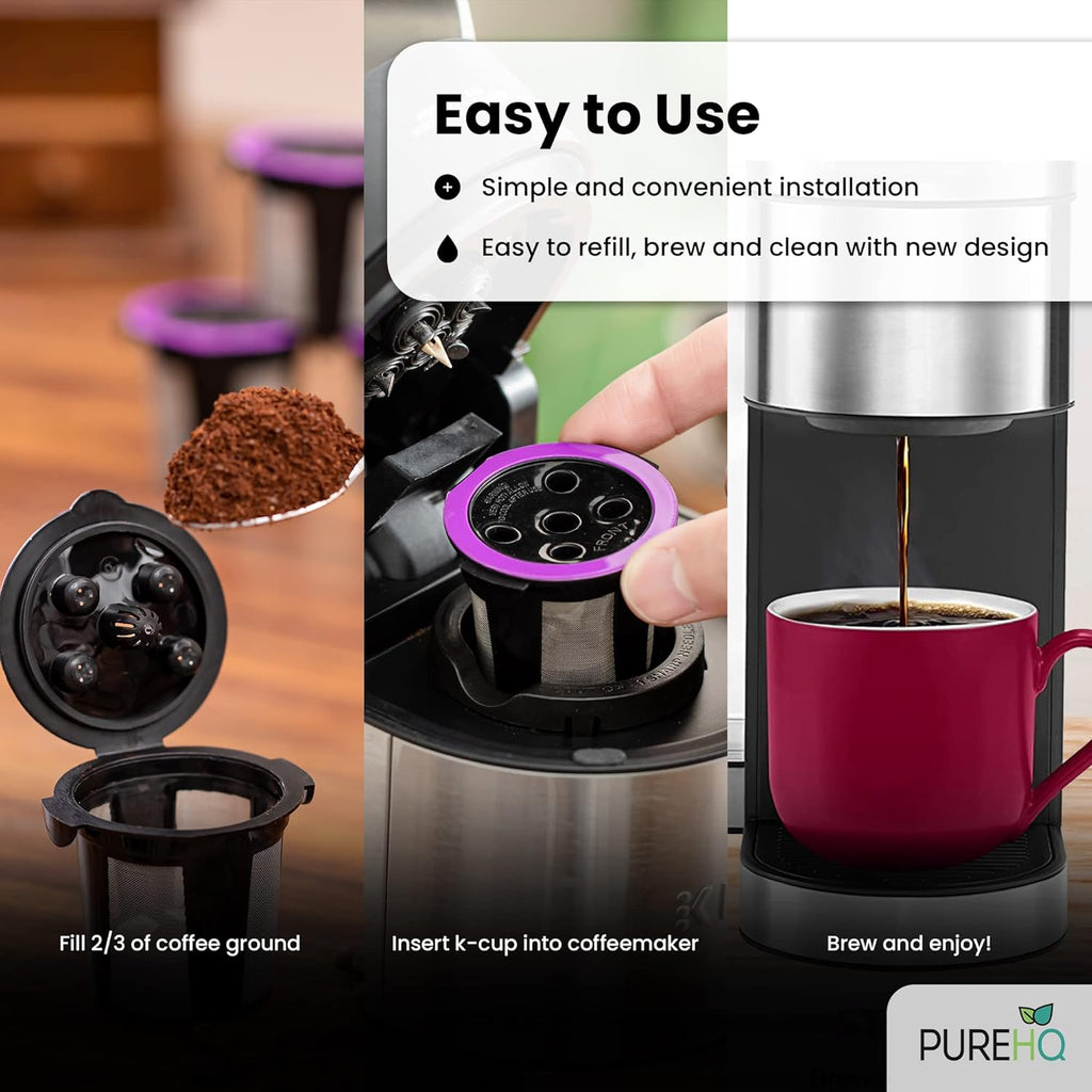 4 Reusable K Cups for Keurig Supreme, Plus, Slim, Classic - Refillable Coffee Pods Filter X2604