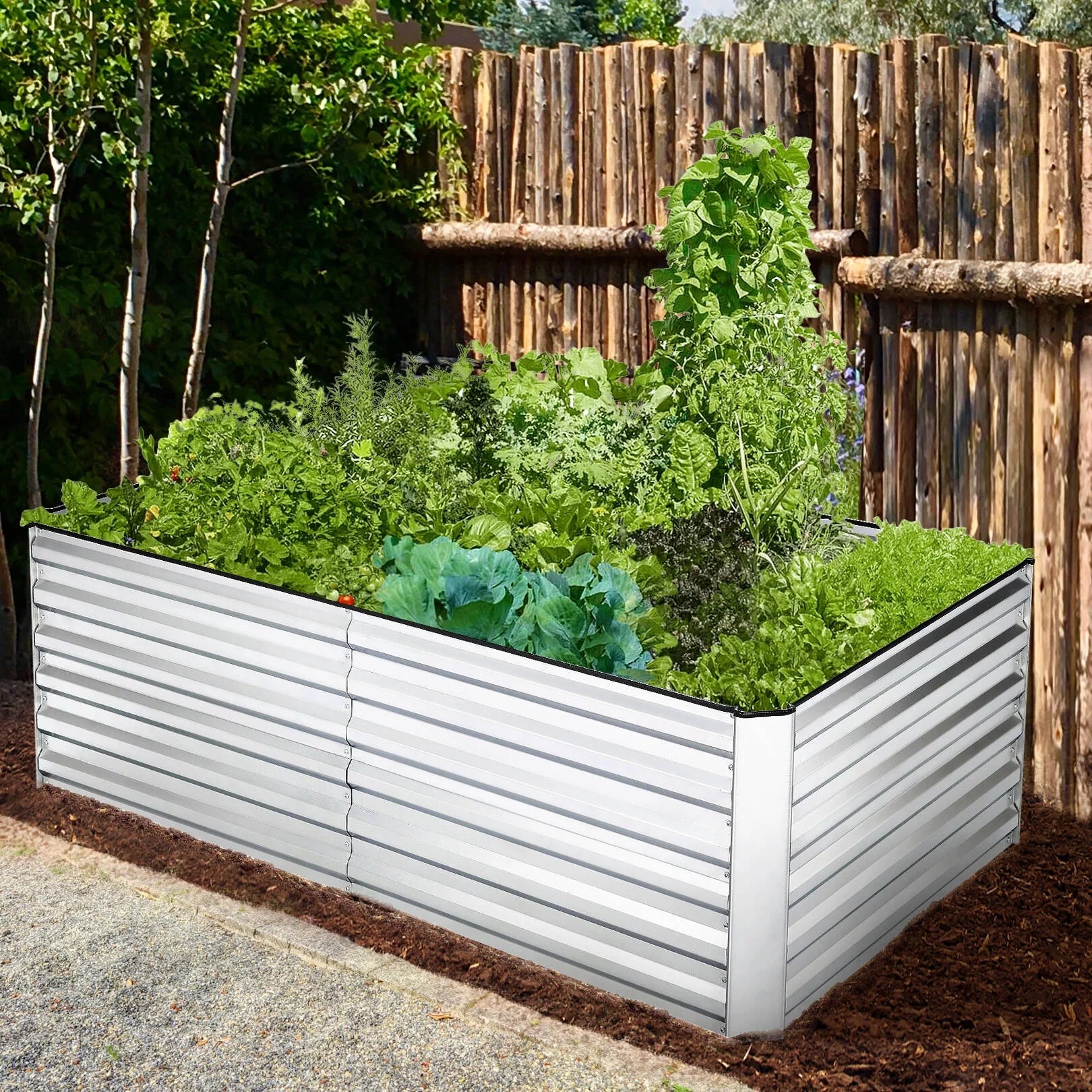 Galvanized Raised Garden Beds 6ft x 3ft x 2ft Metal Planter Box X565