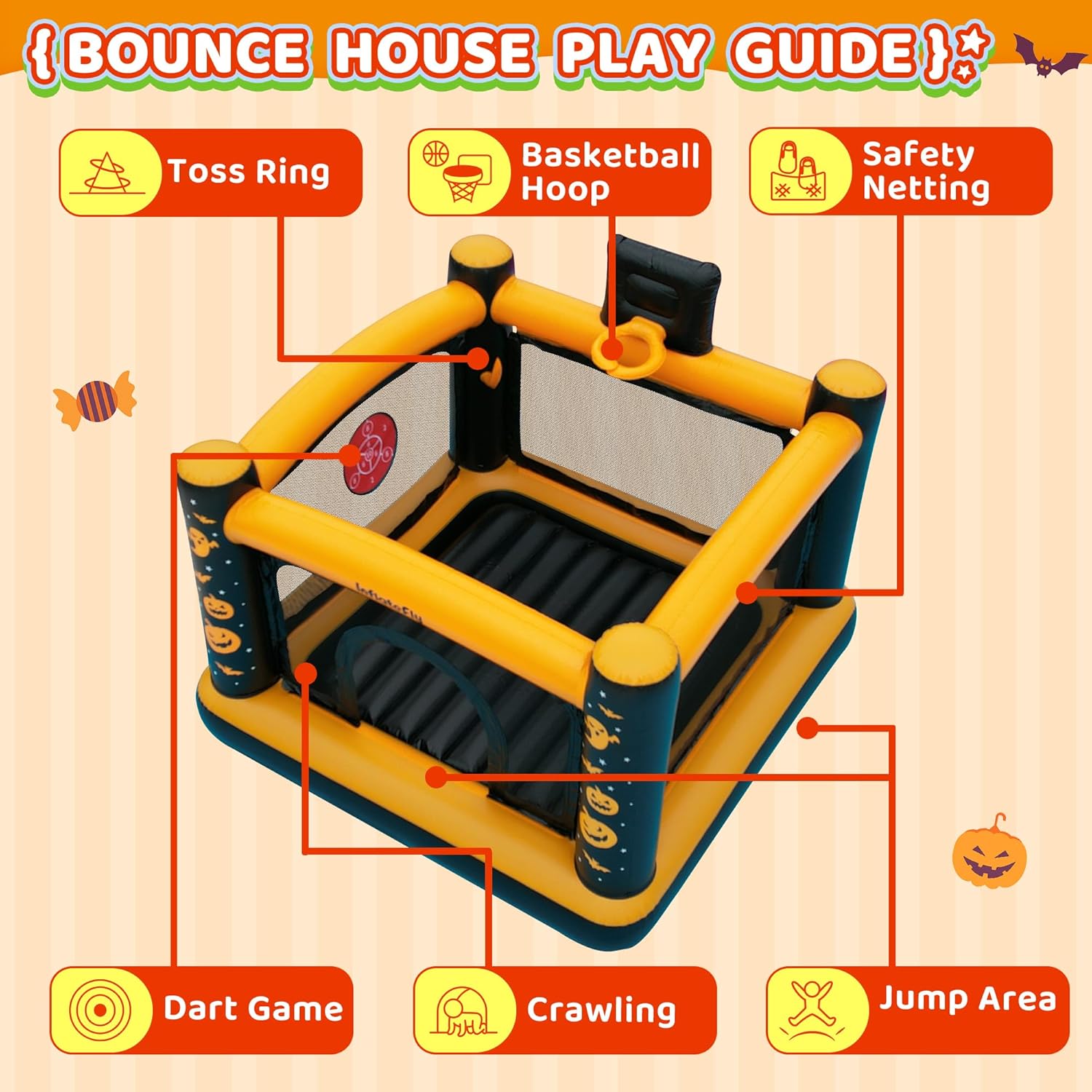 Inflatable Bouncy Castle for Toddlers with Ball Pit L38095
