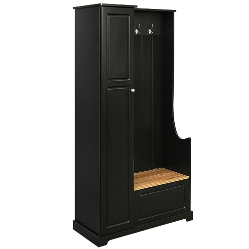 Hall Tree with Flip-Up Bench and Shoe Cabinet W20153