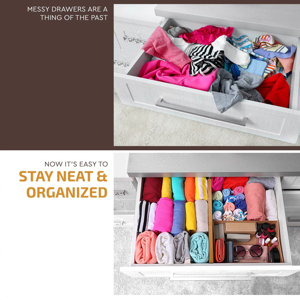 Expandable Bamboo Drawer Dividers, Set of 4, 17 to 22 inches W9298